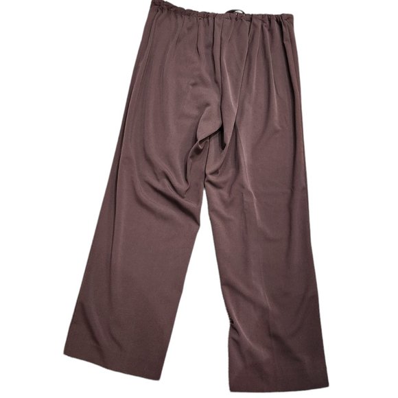 Lane Bryant Brown Elastic Waist With String Soft Wide Leg Pants Size 14/16W - Picture 2 of 5